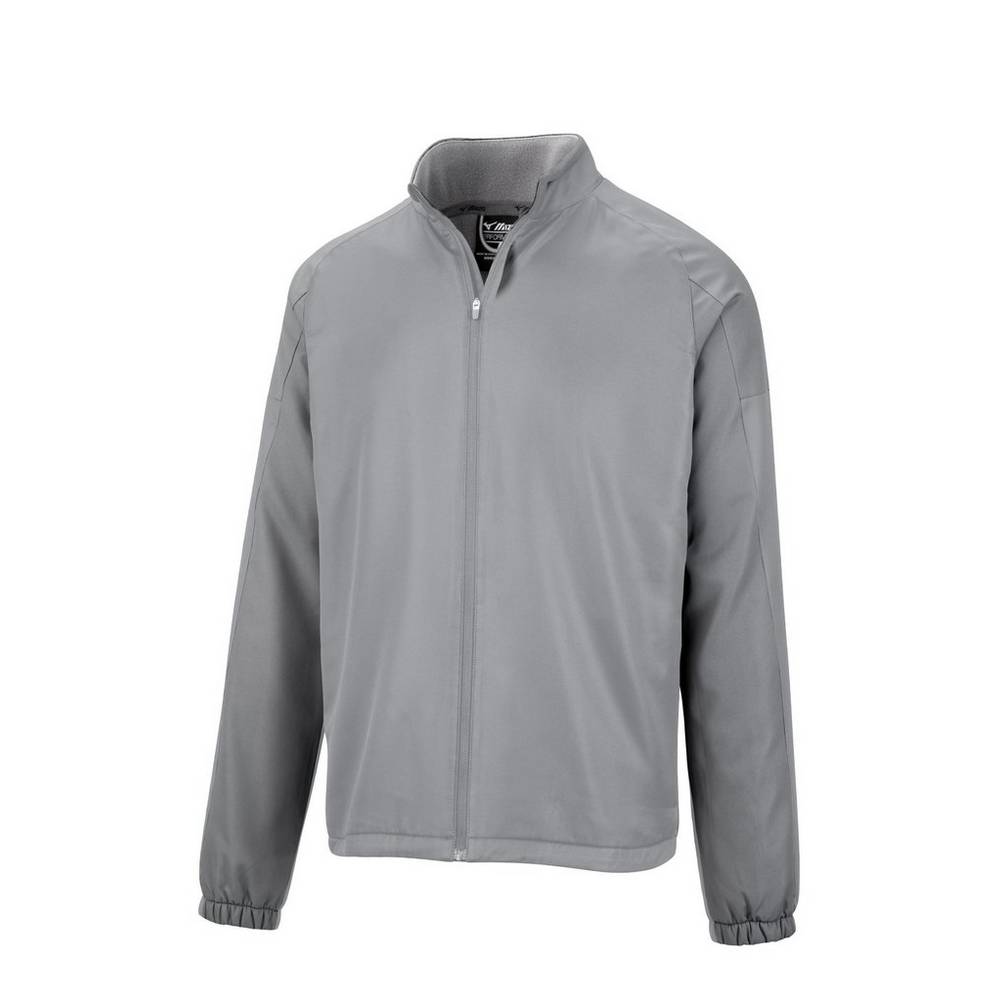 Mizuno Men's Full Zip Dugout Jacket Grey (350784-VXE)